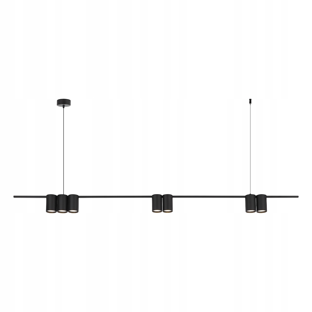 MiLAGRO Závesná lampa (Lišta) Genesis Čierna 7Xgu10 Stropný luster