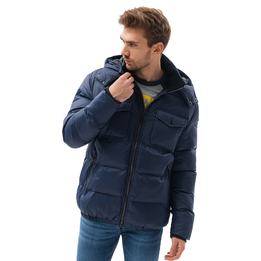 

Kurtka męska zimowa pikowana C518 c. niebieska M