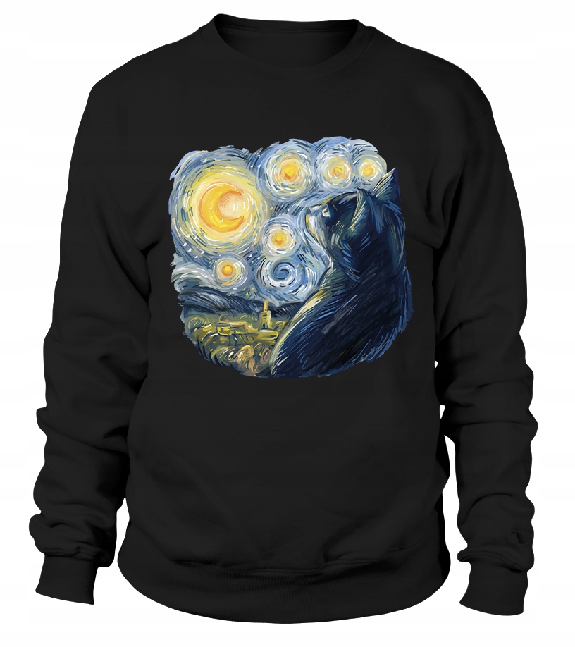Pánská Mikina Van Gogh Kočka M Černá Pro něj Chlapa Manžela Chlapa