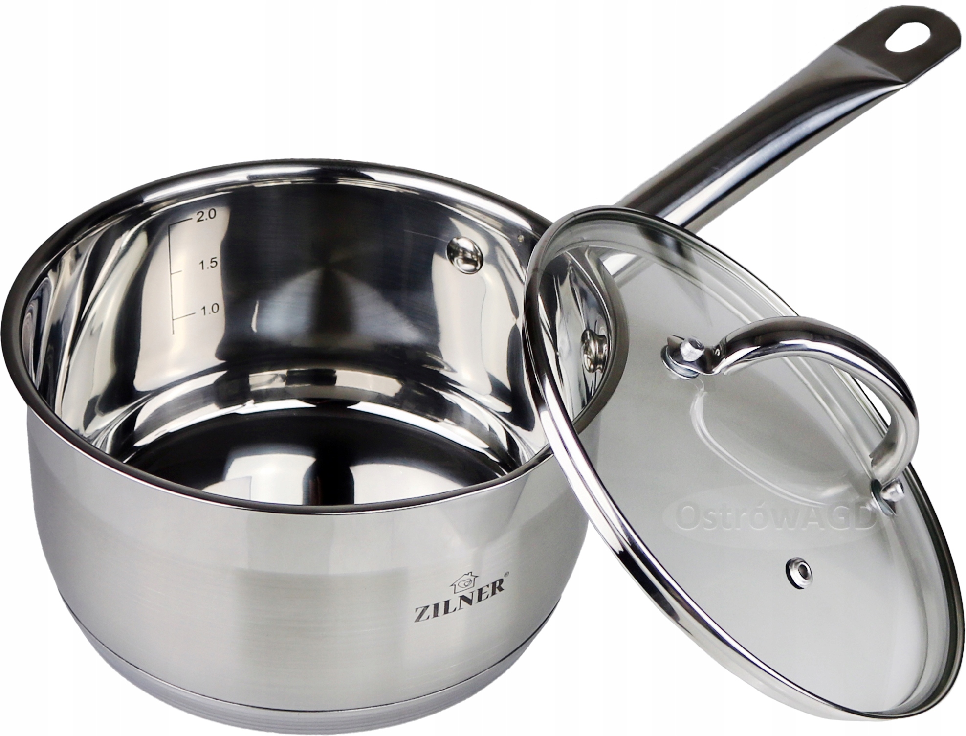 

Duży Rondel Z Pokrywką 2.4L Srebrny 18cm Zilner