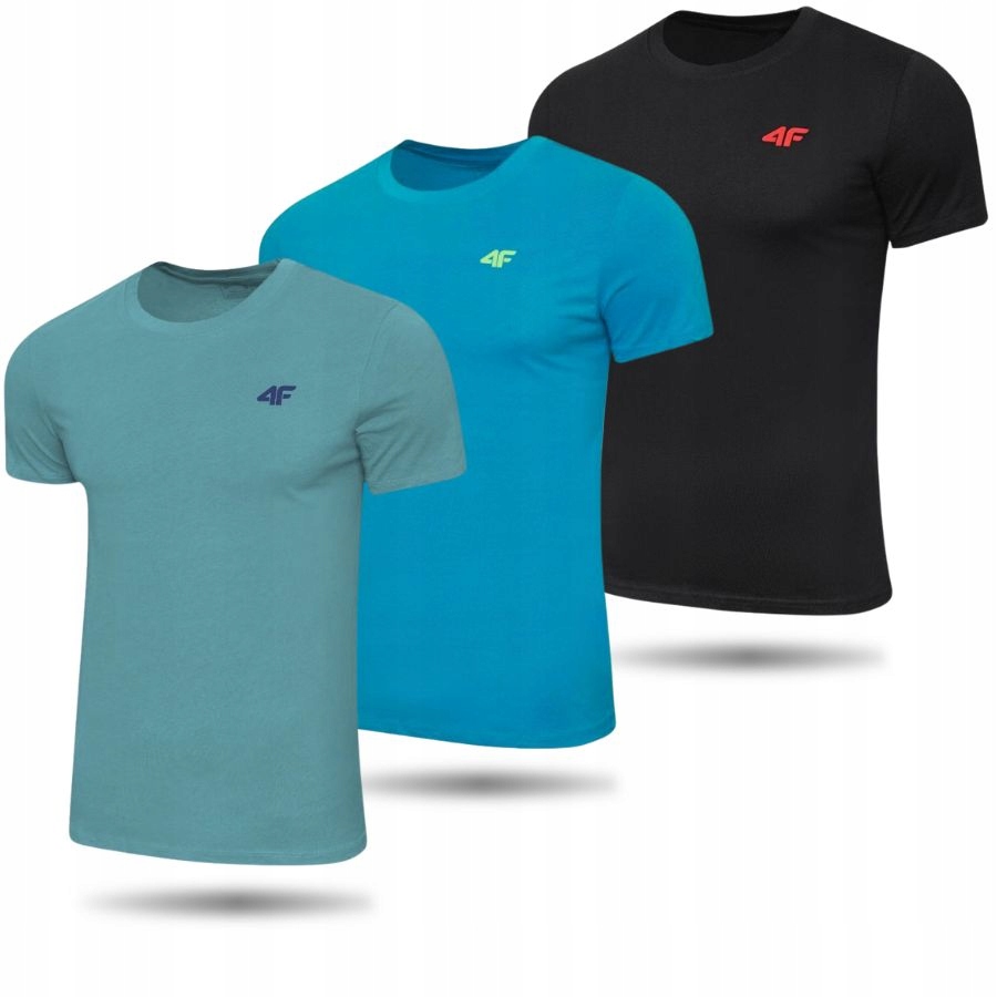 Zestaw 3x Koszulka Męska Sportowa 4F T-shirt Bluzka Na Co Dzień