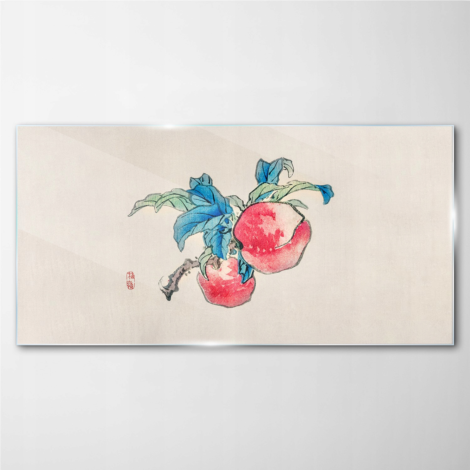 

Foto-obraz szklany na ścianę Owoce liście 100x50