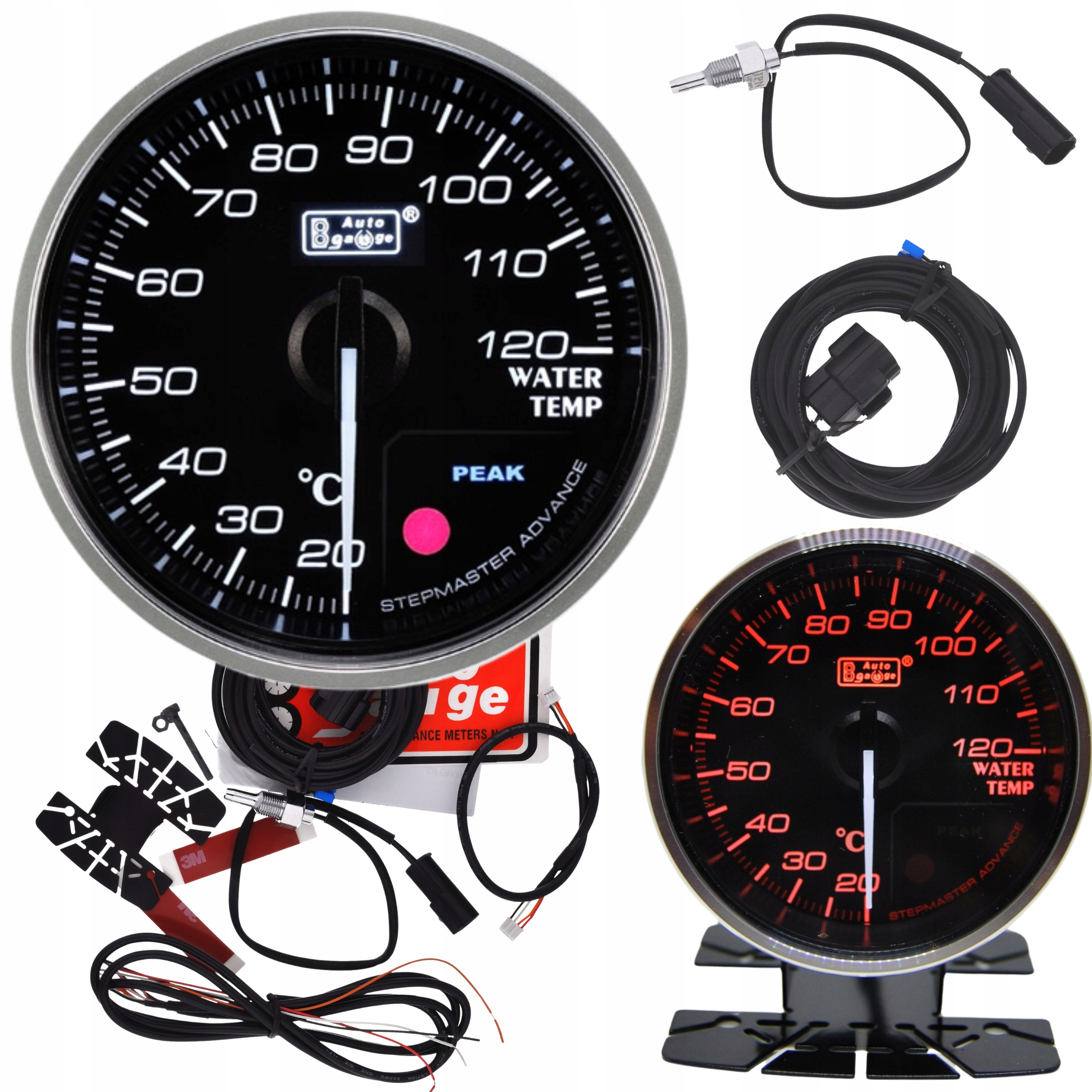 Indikátor teploty vody Auto Gauge Premium 60 mm Podsvietenie Amber a Biela
