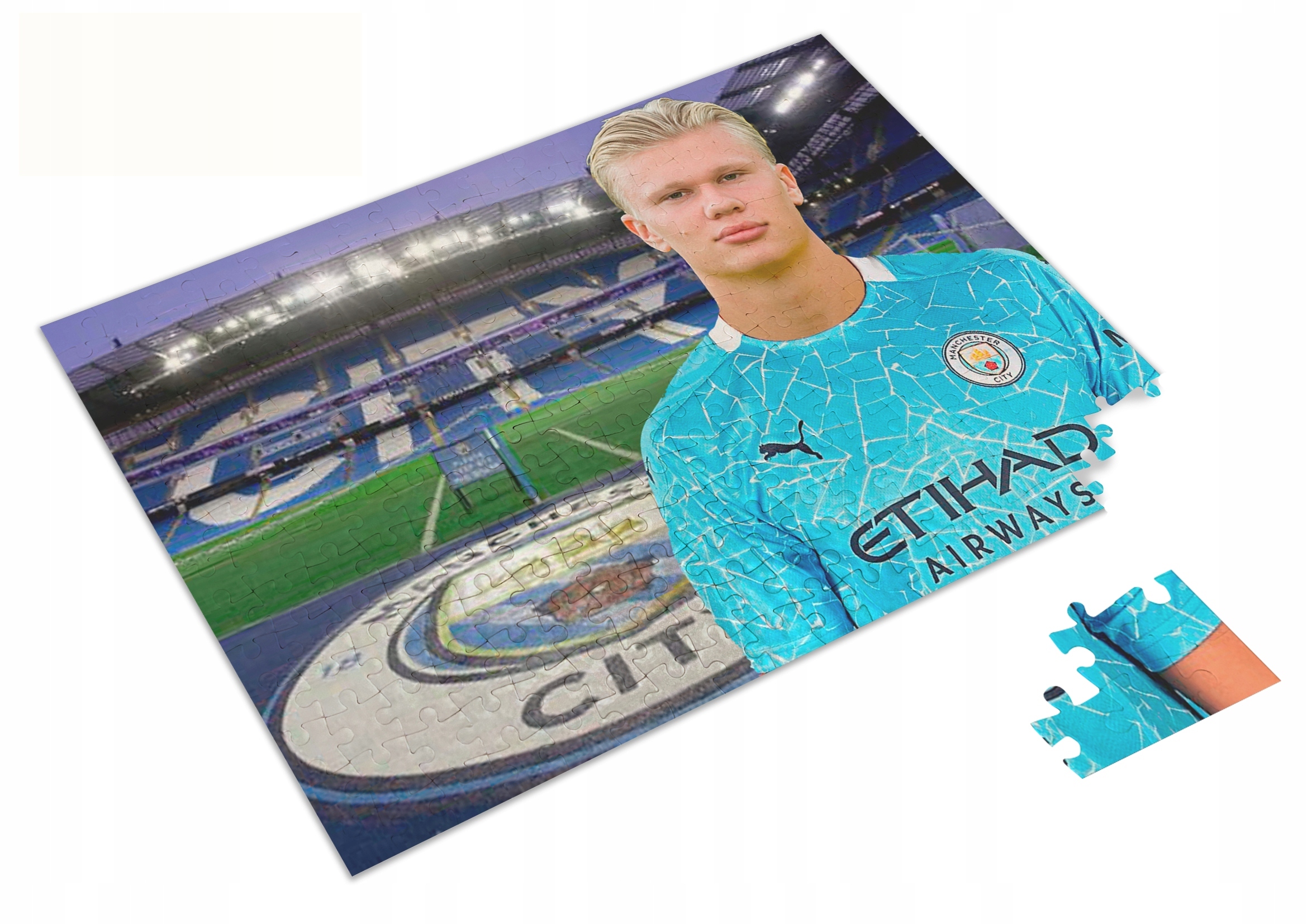 PUZZLE Piłkarskie Erling Haaland Manchester + IMIĘ Pudełko A3 252 el. #1