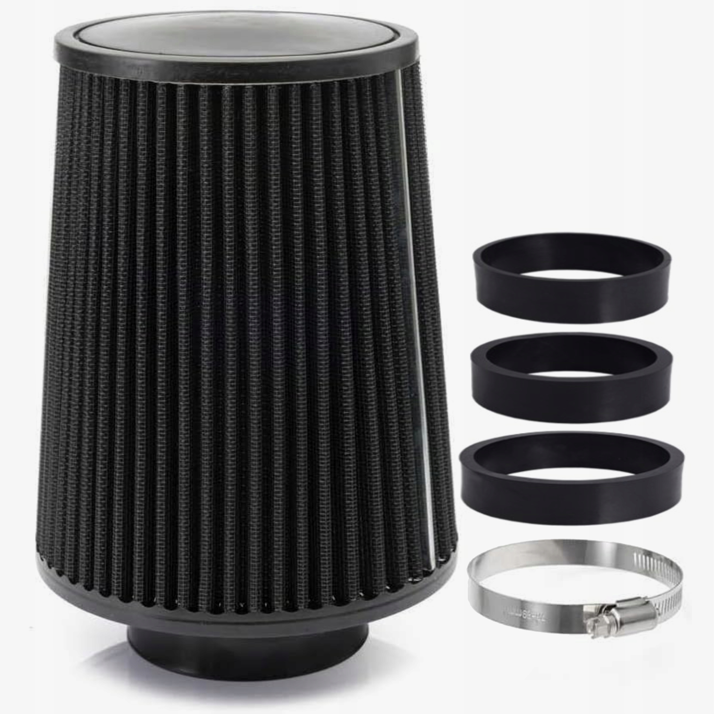 Stożek filtr powietrza stożkowy +adaptery Czarny