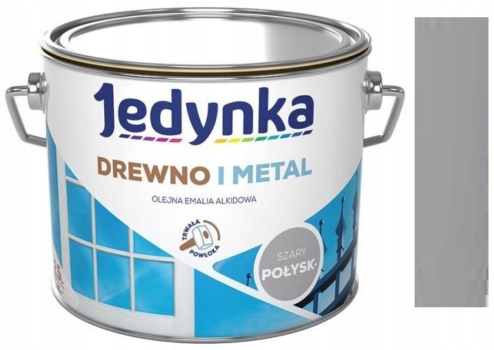 Jedynka Farba Do Drewna I Metalu Szary Połysk 5L