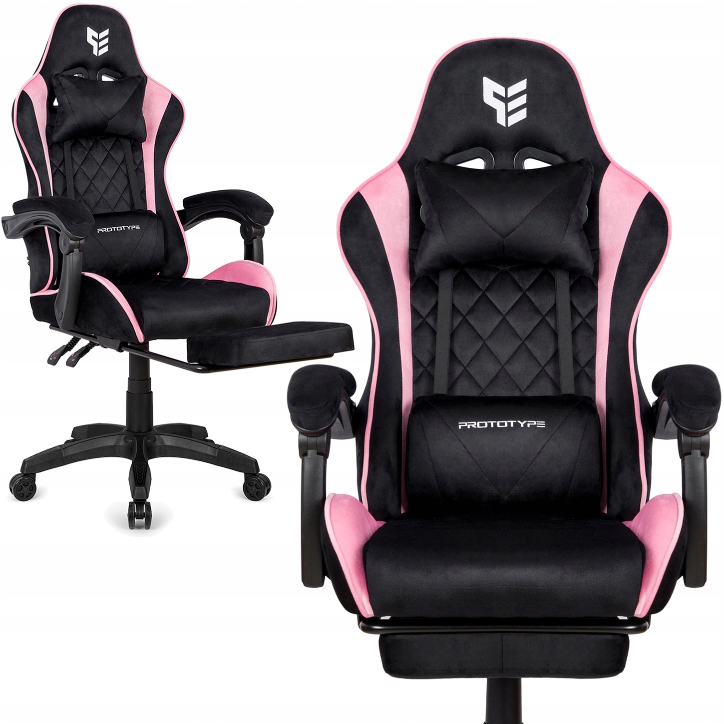 Herní otočná židle XL Poker Pro Pink Alcantara