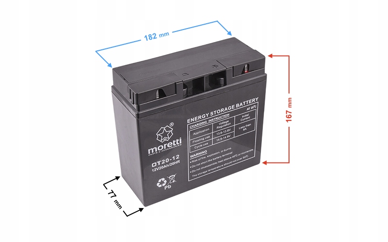 

Akumulator Żelowy Do Kosiarki, Bmw 20AH Moretti