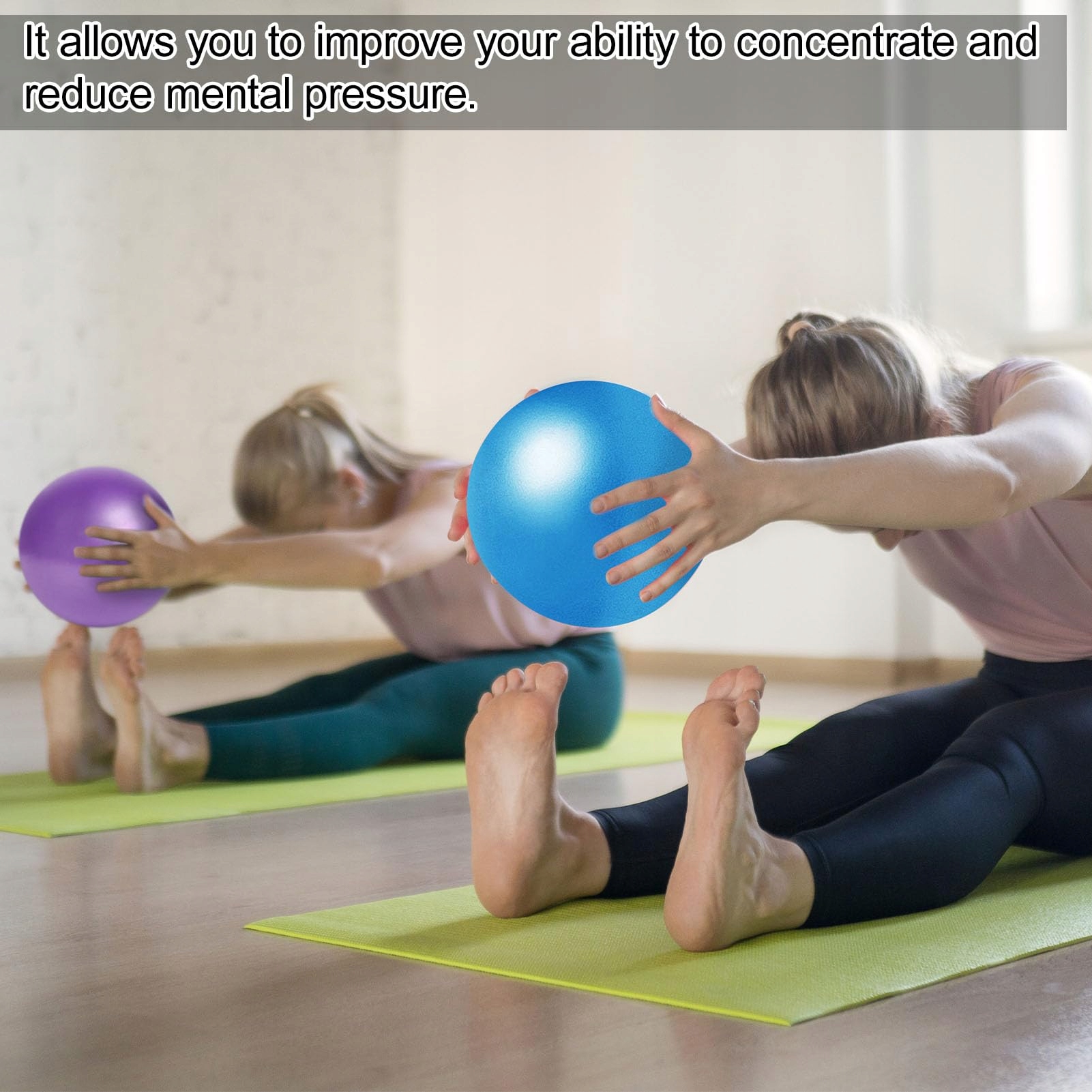 AUIDY_6TXD Zestaw 2 Piłek Gimnastycznych 25cm Do Jogi Pilates Fizjoterapii — miniatura 5