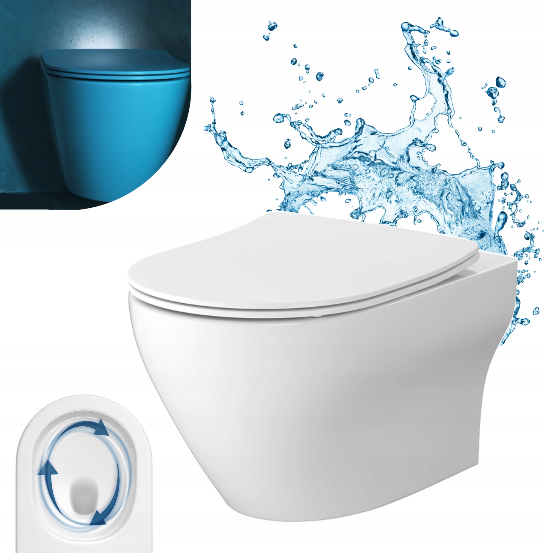 Cersanit Wc mísa Larga Pro Oval Moonway, inteligentní Led deska duroplast