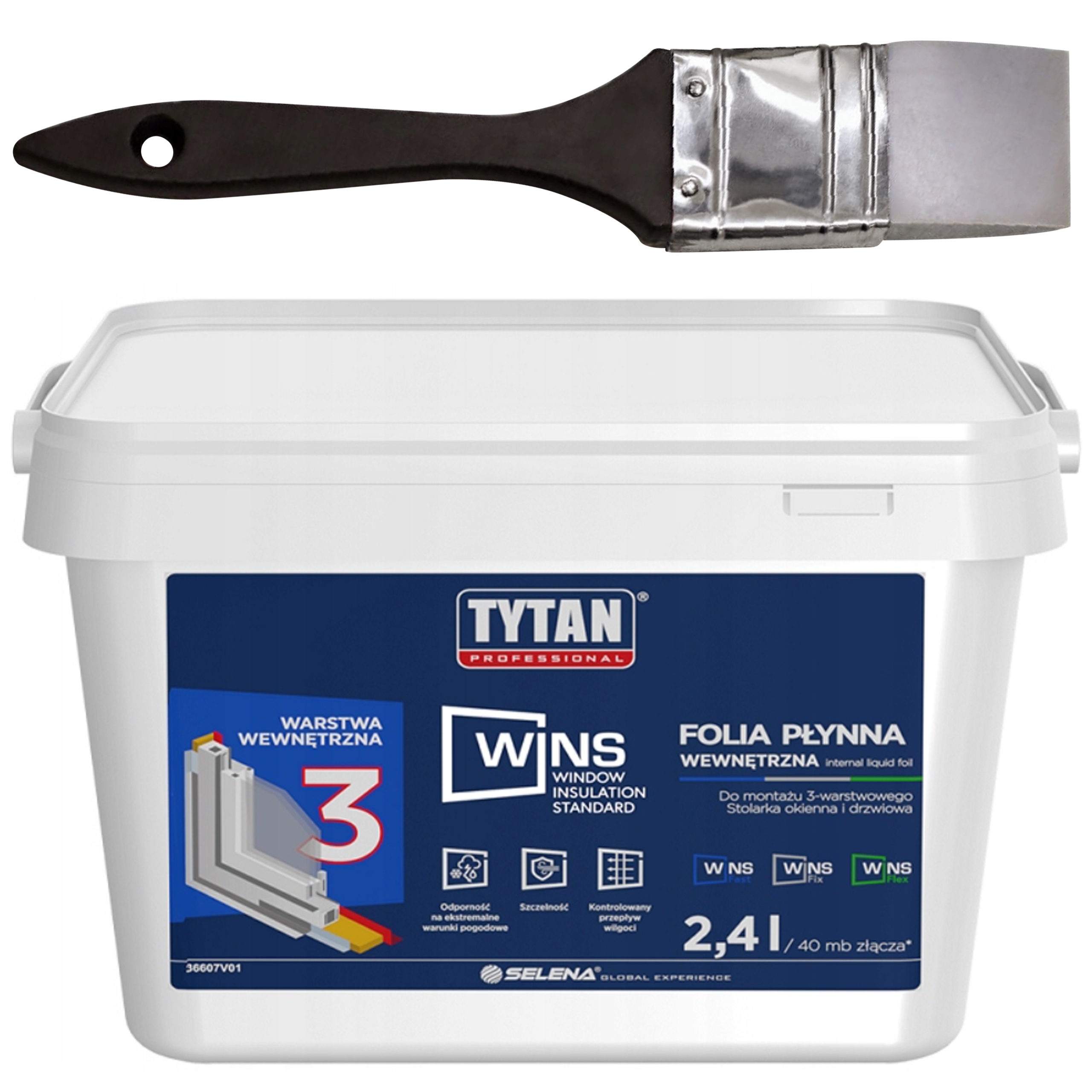 Tekutá fólia Tytan Wins vnútorná 2,4L antracit Aplikátor