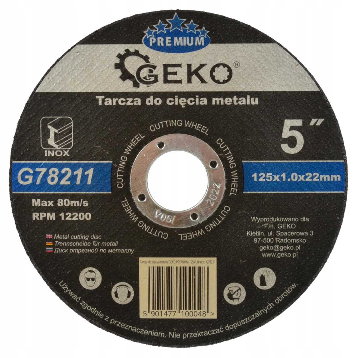 

10szt Tarcza do cięcia metalu 125x1,0x22,23