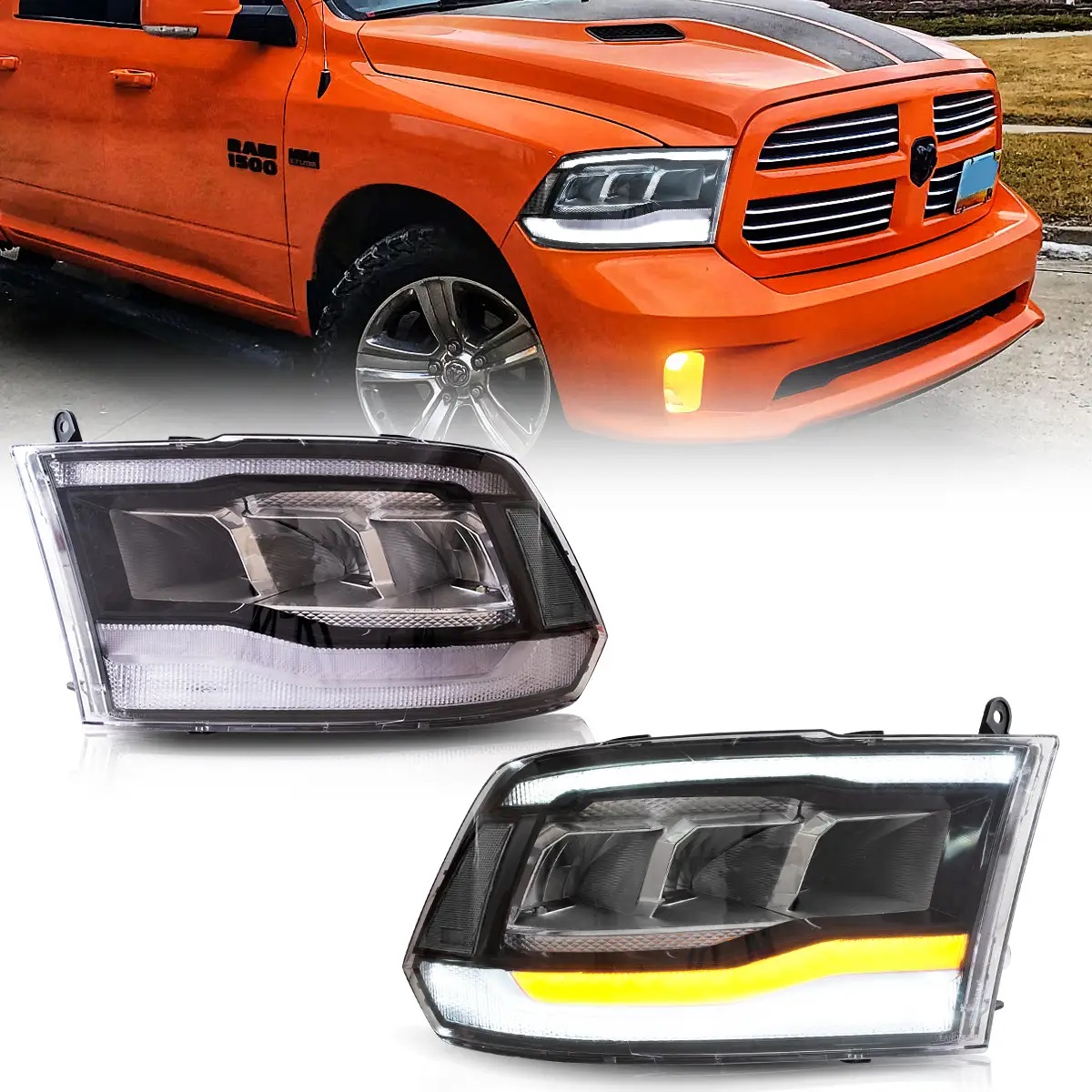 DODGE RAM 1500 09-18 LAMPY FULL LED VLAND KOMPLET 4 GEN. REFLEKTORY