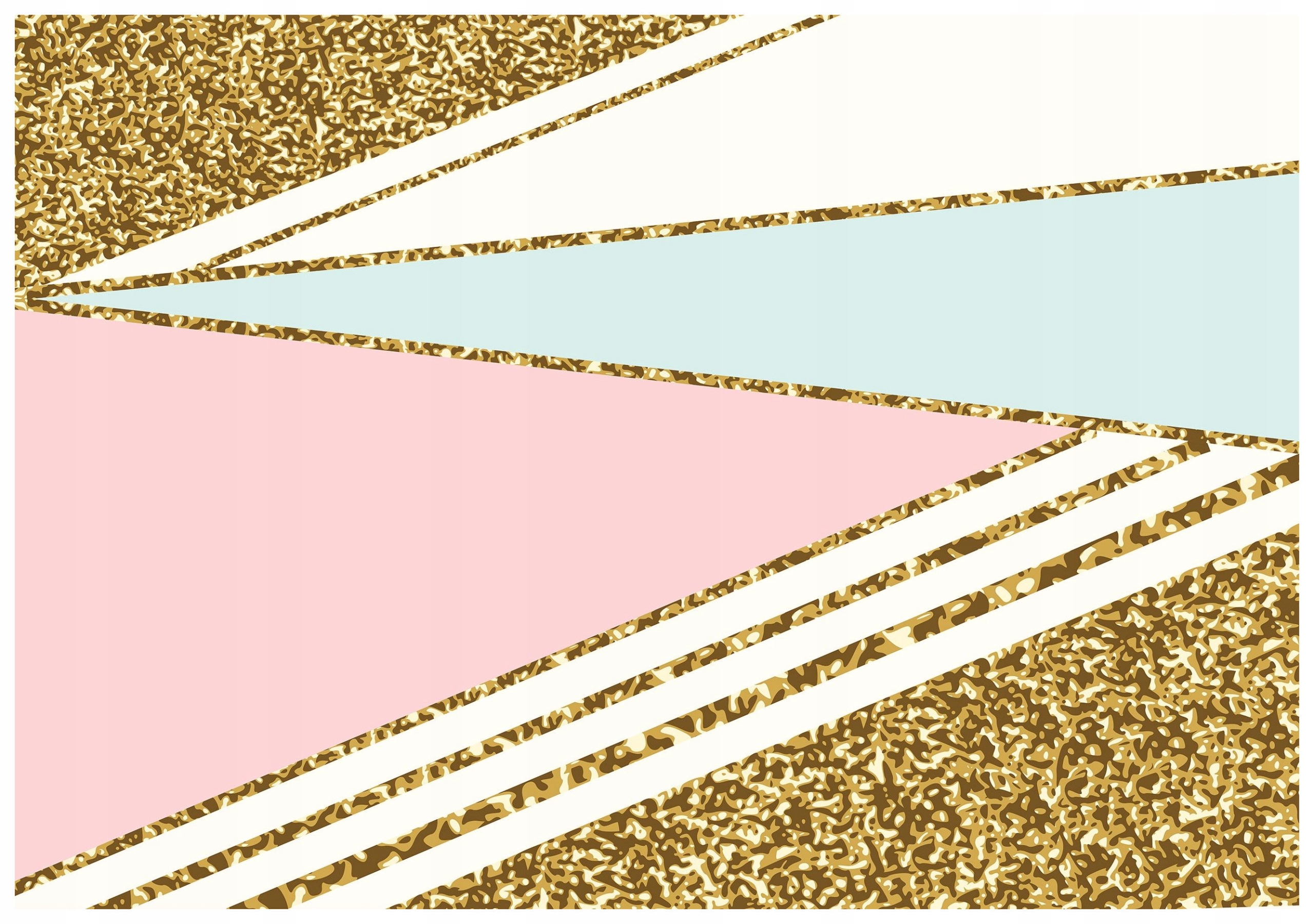 Vliesová fototapeta Růžovo-modrá geometrie Zlatý brokát 368x254 lepidlo