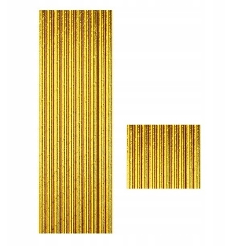 SŁOMKI RURKI PAPIEROWE DEKORACJA DO NAPOI DRINK KOKTAJL URODZINY ZŁOTY 10x