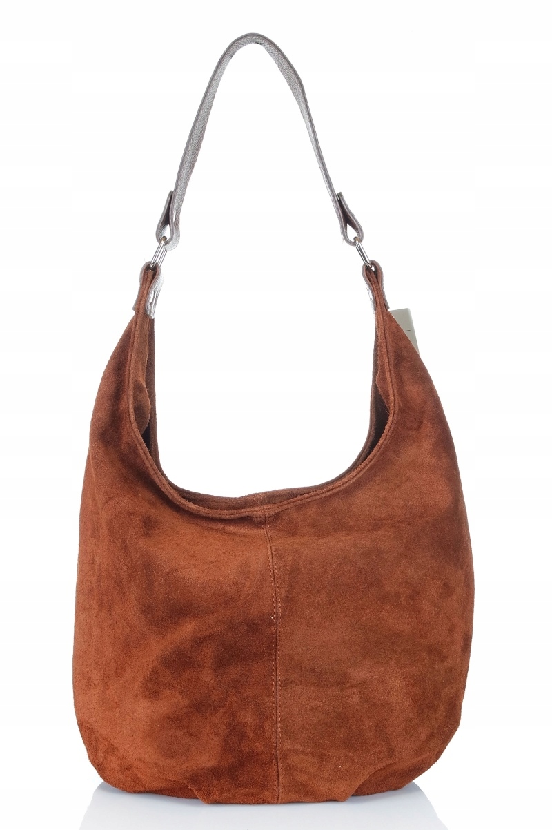 VERA PELLE Włoska Zamszowa TOREBKA worek SKÓRA ZJ1 Kolekcja 2022