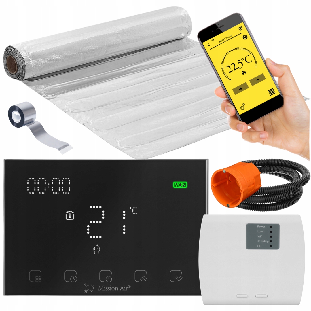 ZESTAW MATA GRZEWCZA grzejna Mission Air pod panele MAL-160W/m² 2m² WiFi