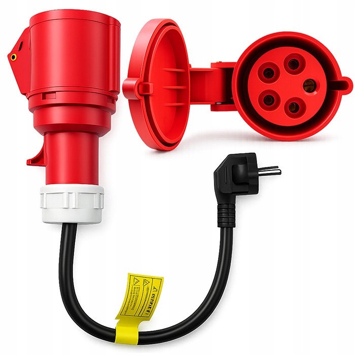 Qoltec Adapter siłowy do ładowarek EV|gniazdo Cee 16A 5P 400V na Schuko 230