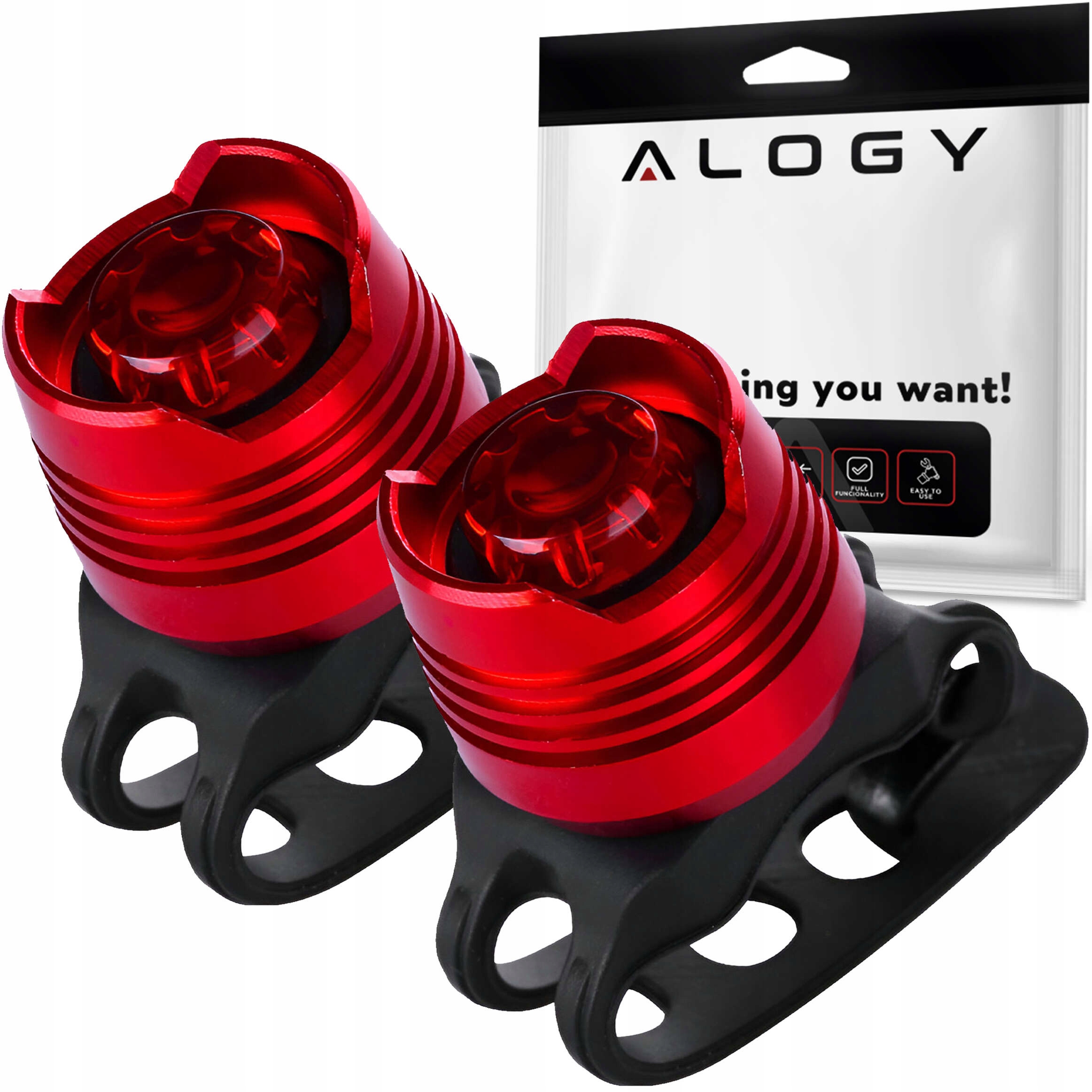 Zestaw 2 lampek rowerowych Lampka LED Rowerowa na Rower tył Światełko tylne Waga 25 g