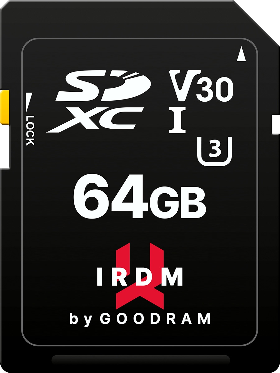 GOODRAM SD SDXC 64 GB V30 UHS-I U3 100/40MBs IRDM