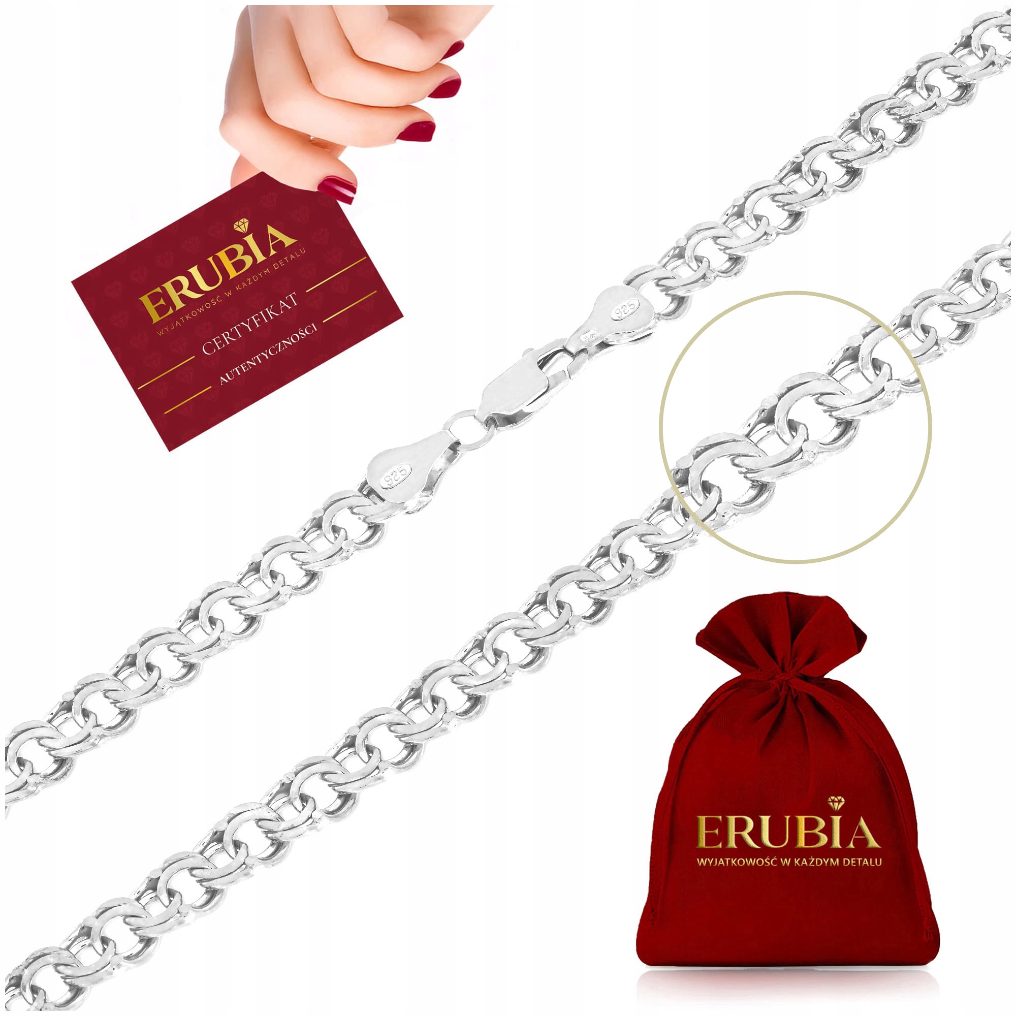 Tlustý Stříbrný Dámský Náhrdelník Garibaldi, Široký 60 cm/6 mm Stříbro O Ryzosti 925