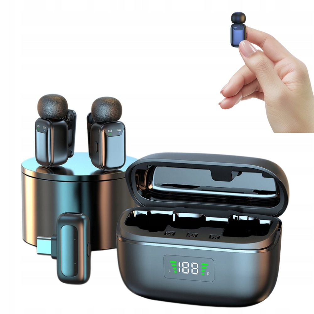 Bezdrátový Kravatový Mikrofon Mini Usb Usb-c Černý Pro Počítač