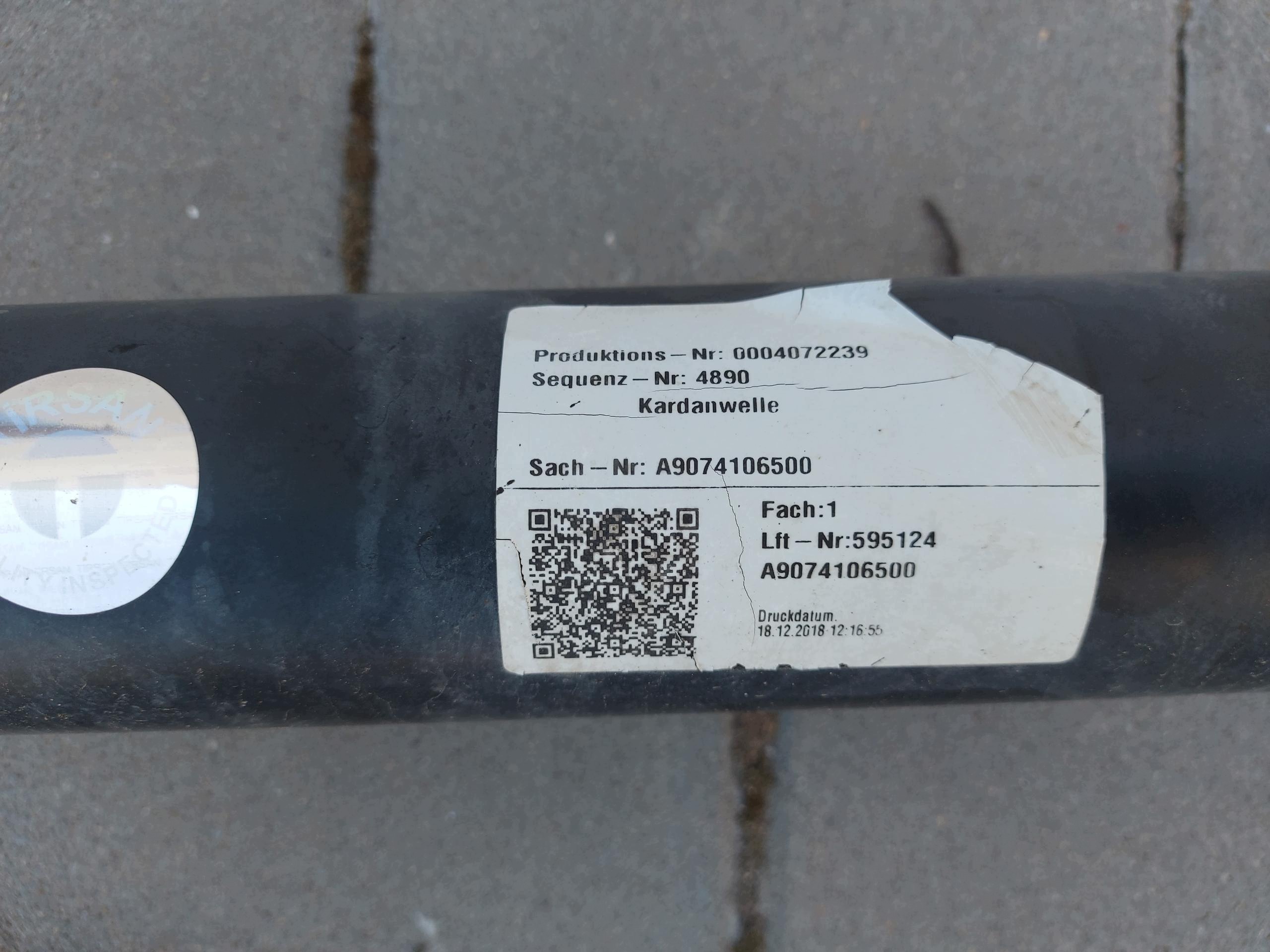 Mercedes Sprinter w907 2020, 2.1 CDI cardan DOKA A9074106500