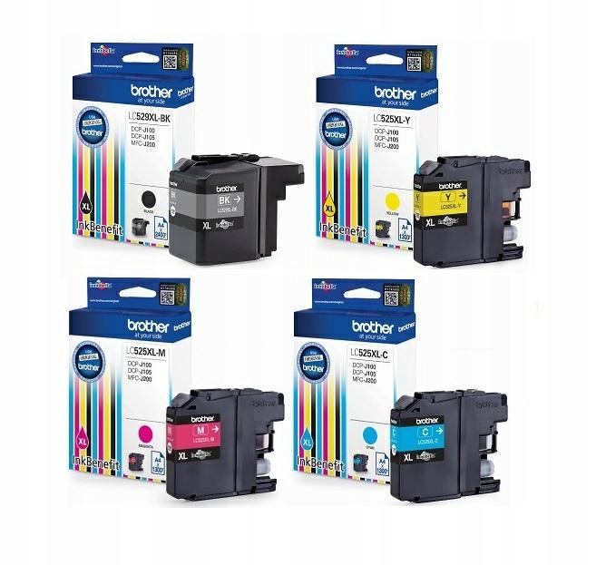 

4x Tusz Brother DCP-J100 DCP-J105 DCP-J200 LC529XL