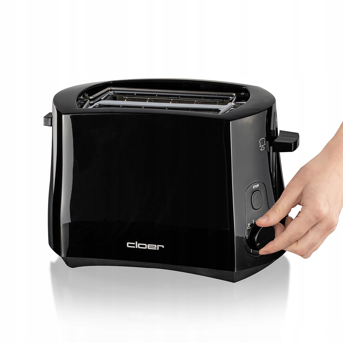 CLOER Toster Cool Wall 825W 2 Kromki Zintegrowany Ruszt Tacka Na Okruchy — miniatura 7