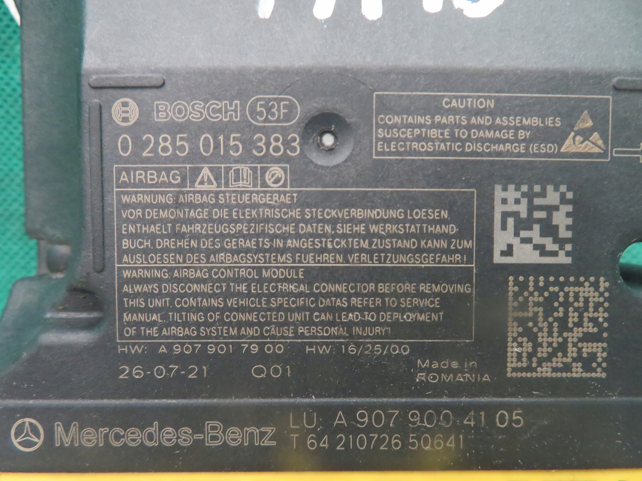 modul airbag airbagů MERCEDES SPRINTER 22R