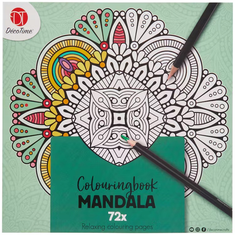 KOLOROWANKA DLA DOROSŁYCH MANDALA ANTYSTRESOWA x72 + KREDKI OŁÓWKOWE 46SZT Tytuł 72 PIĘKNE KOLOROWANKI DLA DOROSŁYCH