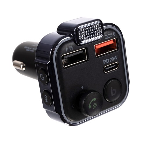 Transmiter Bluetooth FM Ładowarka Adapter 2xUSB + USB Typ-C Mp3 Samochodowy Funkcje ładowarka USB zestaw głośnomówiący