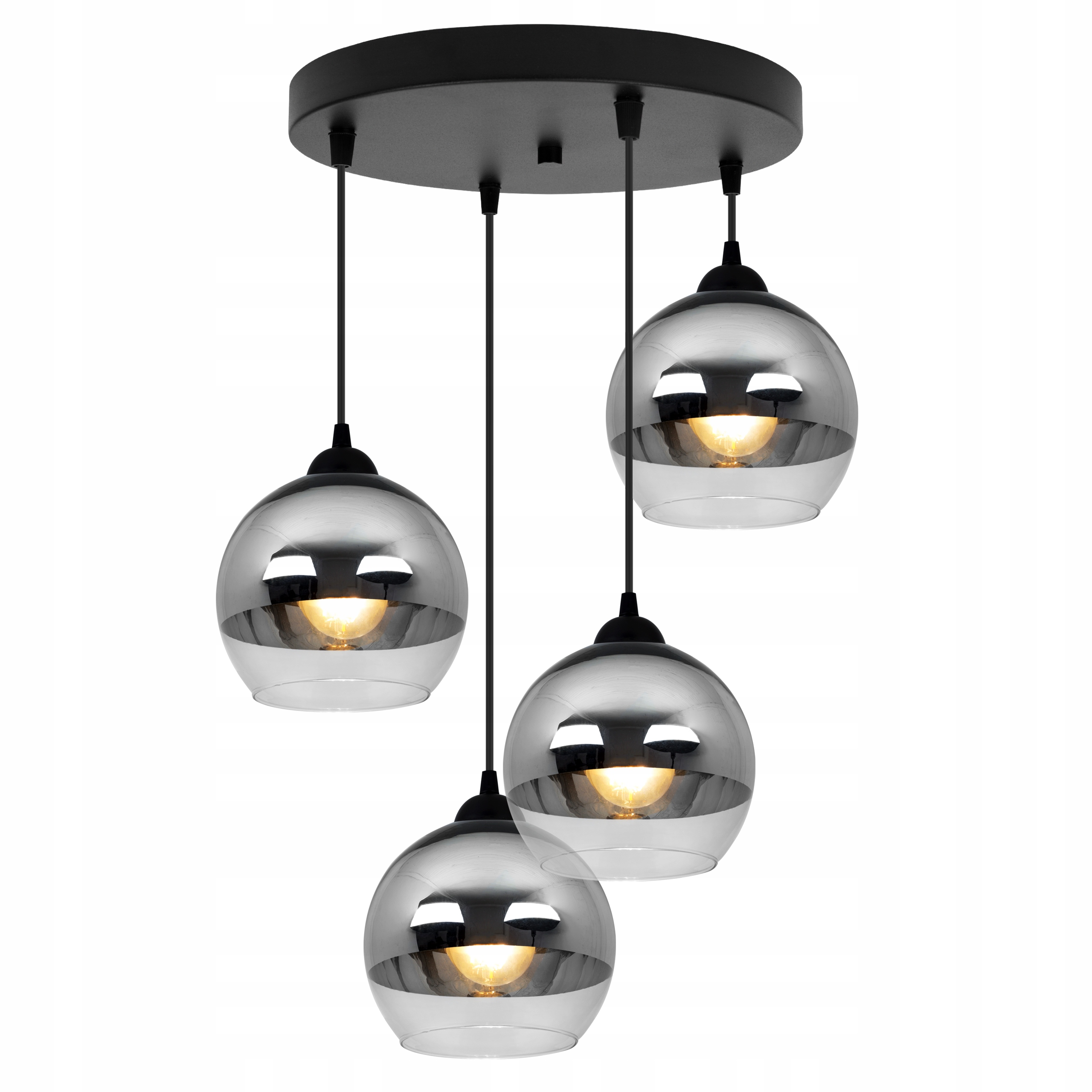 Závěsná Lampa Stropní Lustr Stropní Svítidlo Skleněné Stříbrné Stínidlo Elegantní