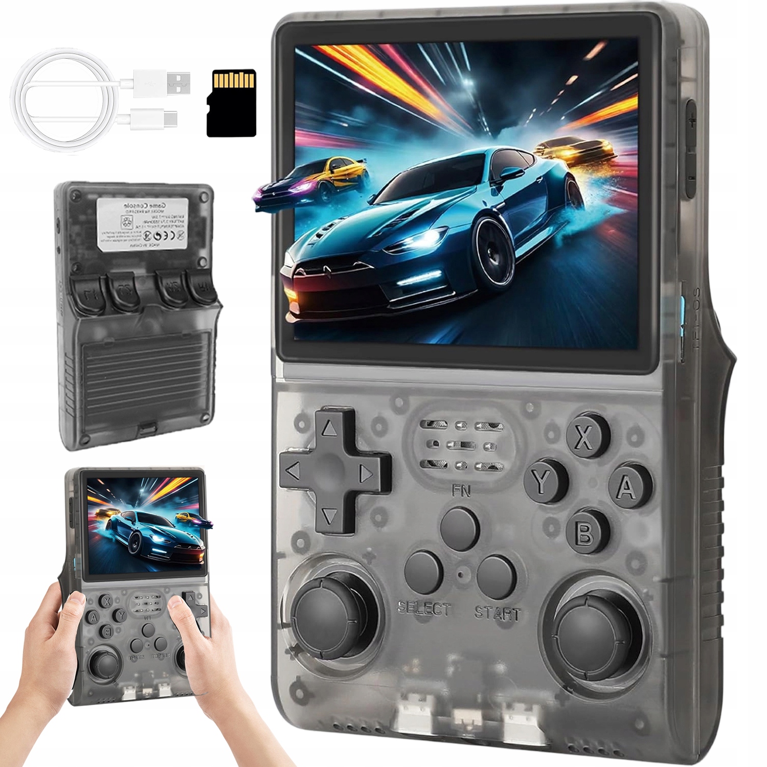 R40S Pro Konsola Przenośna Mini Do Gier Retro 30000+ Gierek 256 Gb 3.5" Ips