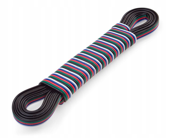 PRZEWÓD KABEL CZTEROŻYŁOWY 5 ŻYŁ DO TAŚM RGBW LED