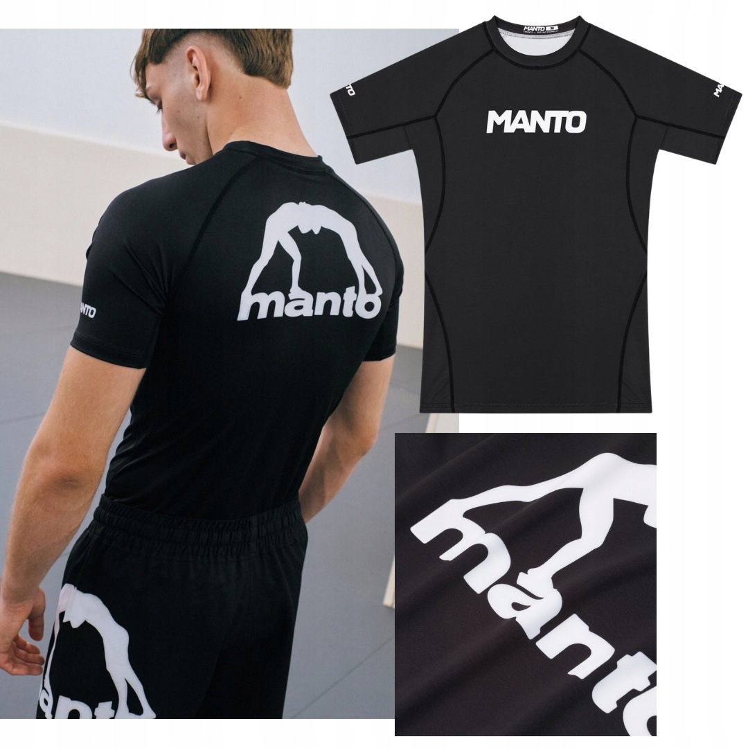Manto Rashguard krótki rękaw Logo Dual czarny rozm. S