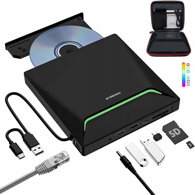 Origbelie Zewnętrzny napęd CD DVD Usb Usb-c do Macbook Hp Dell