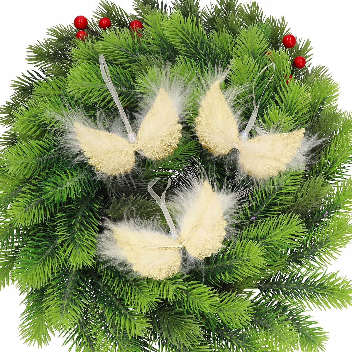 SKRZYDŁA ANIOŁKA ANIOŁA PIÓRKA ZAWIESZKI BOMBKI x3