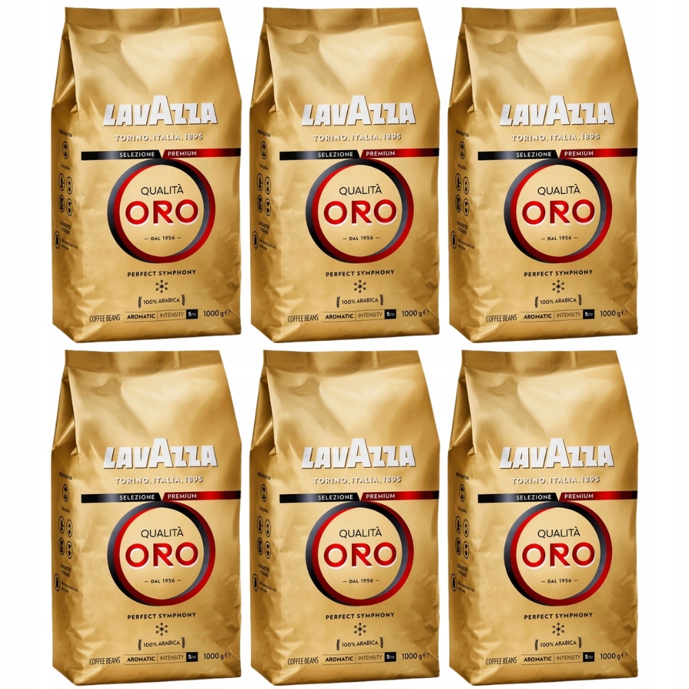 Kawa ziarnista Lavazza Qualita Oro 1kg x 6 Arabica 100% zestaw kaw 6kg