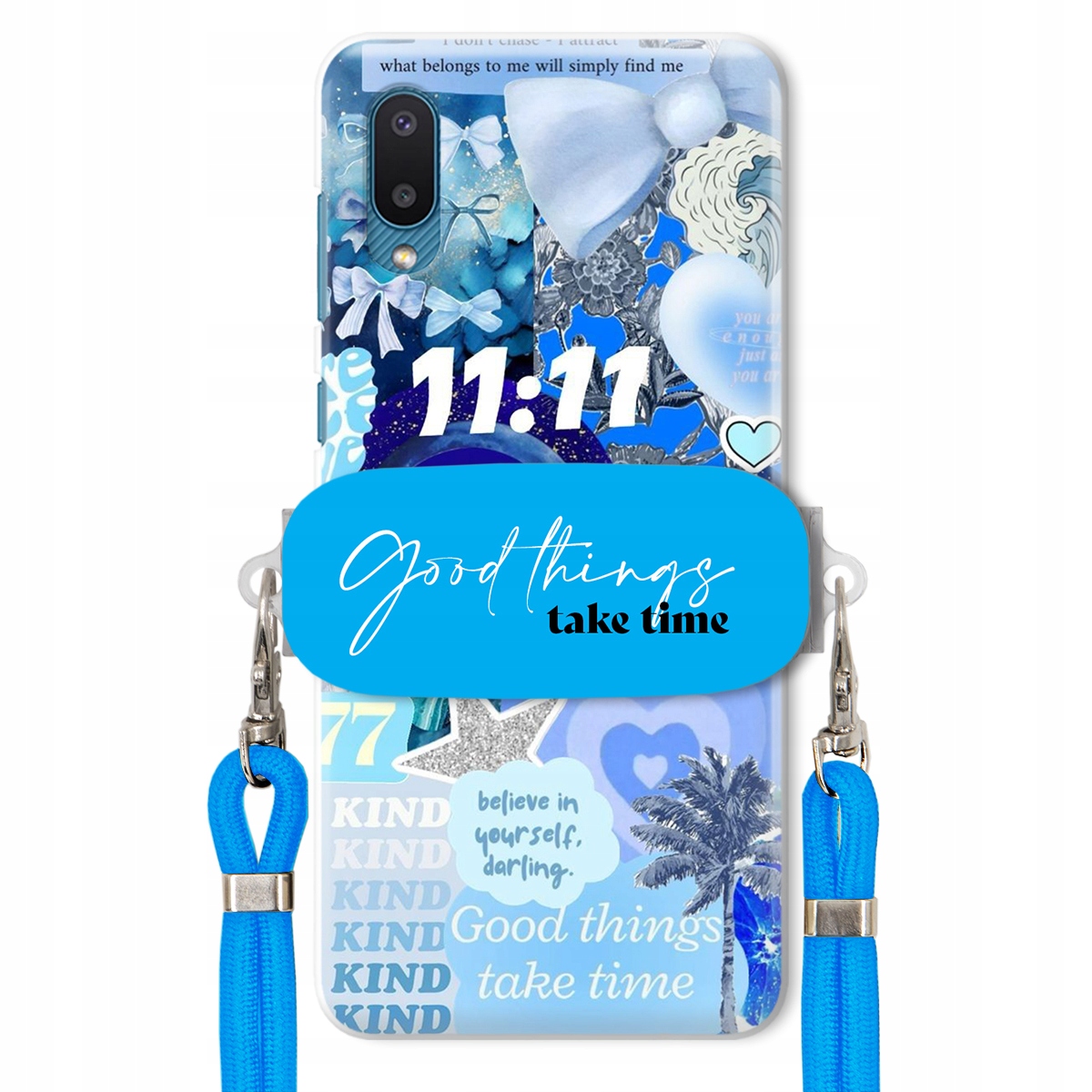 Puzdro pre Samsung M02 Držiak Crossbody vodítko Good Things Take Time Lata