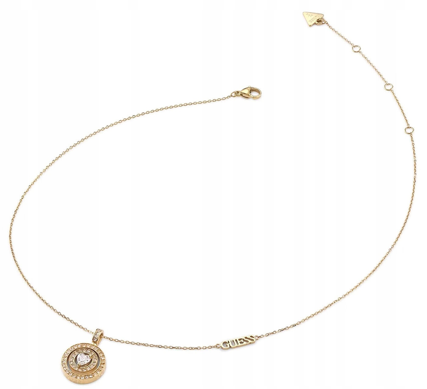 Ocelový Zlatý Náhrdelník Guess M'ama Non M'ama Křišťály Srdce JUBN04658JWY