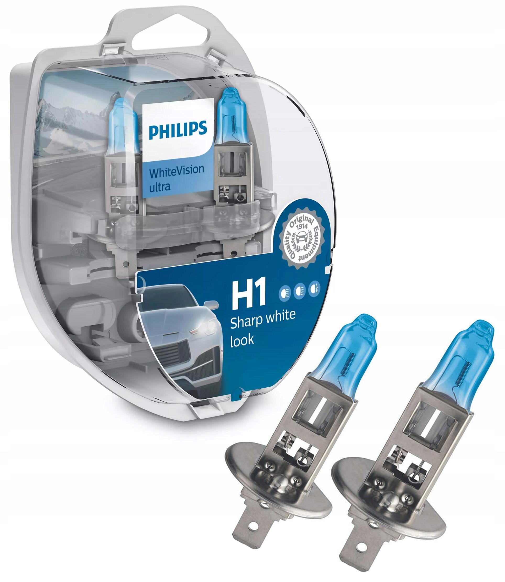 Philips White Vision Ultra Żarówki H1 12V 55W Duobox