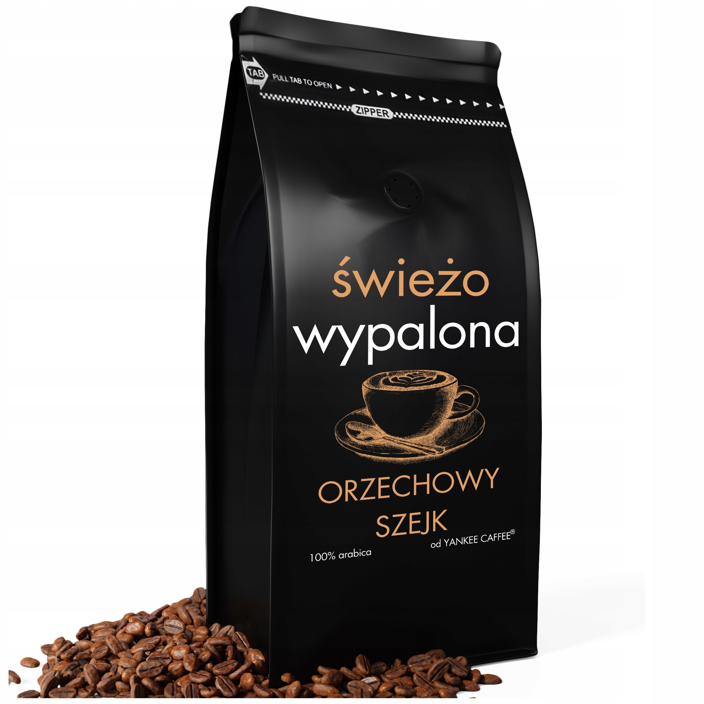 Levně Káva zrnková 1kg Čerstvě Pražená 100% Arabica ochucená Oříšková Do kávovaru
