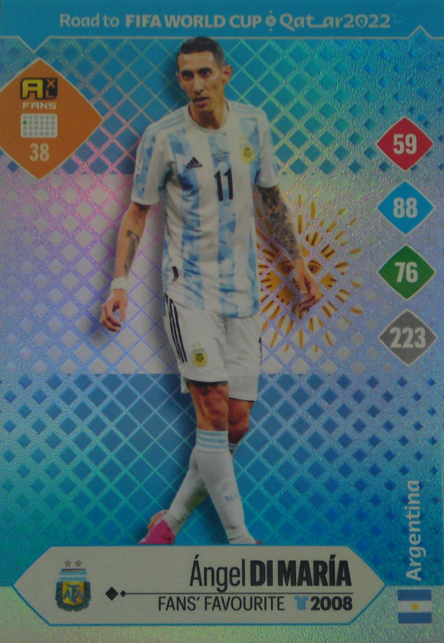 Panini Road Fifa World Qatar 2022 Fans' Favourite Ángel Di María 38