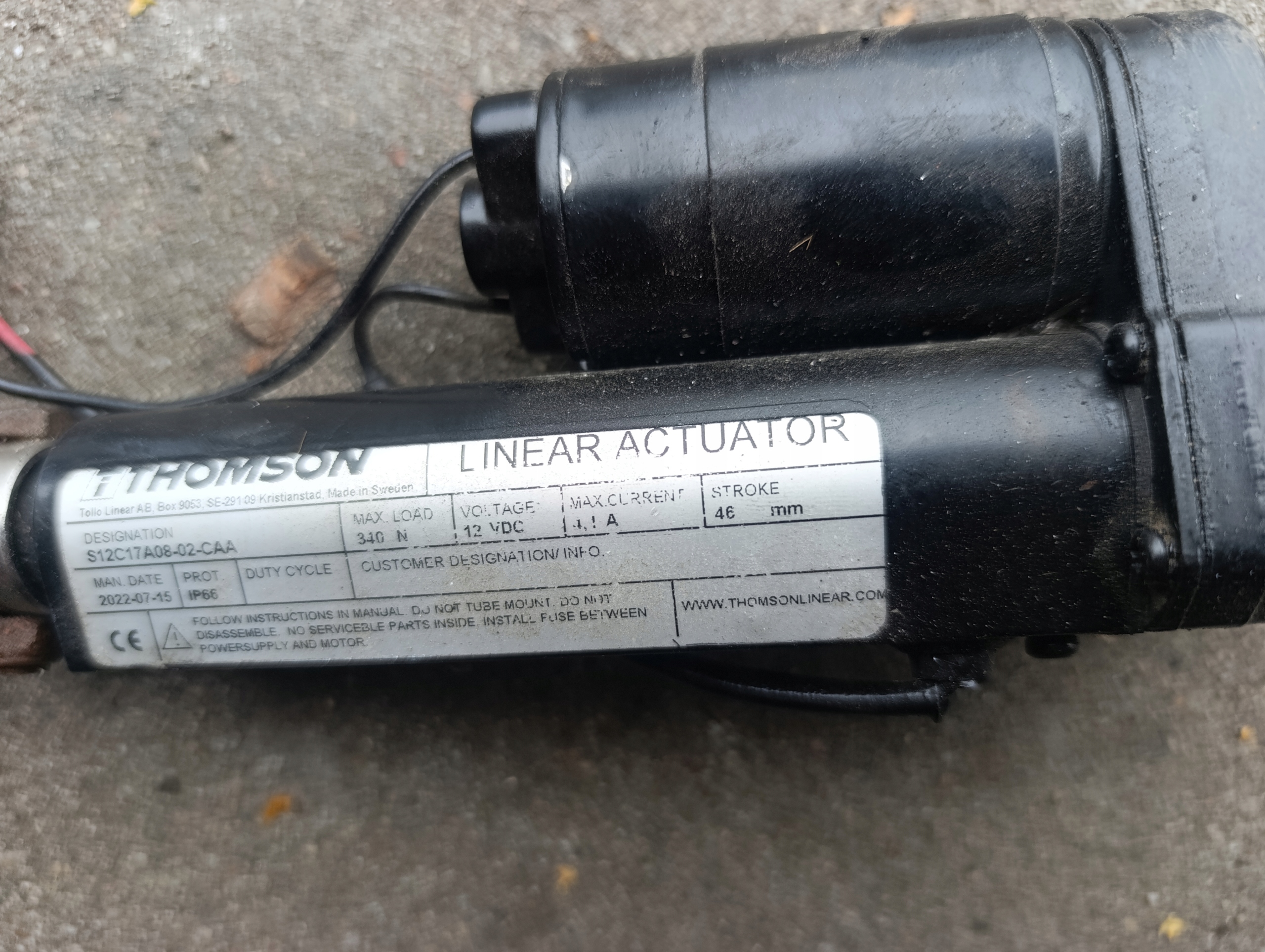PISTONI PORTELLONE Thomson linear actuator