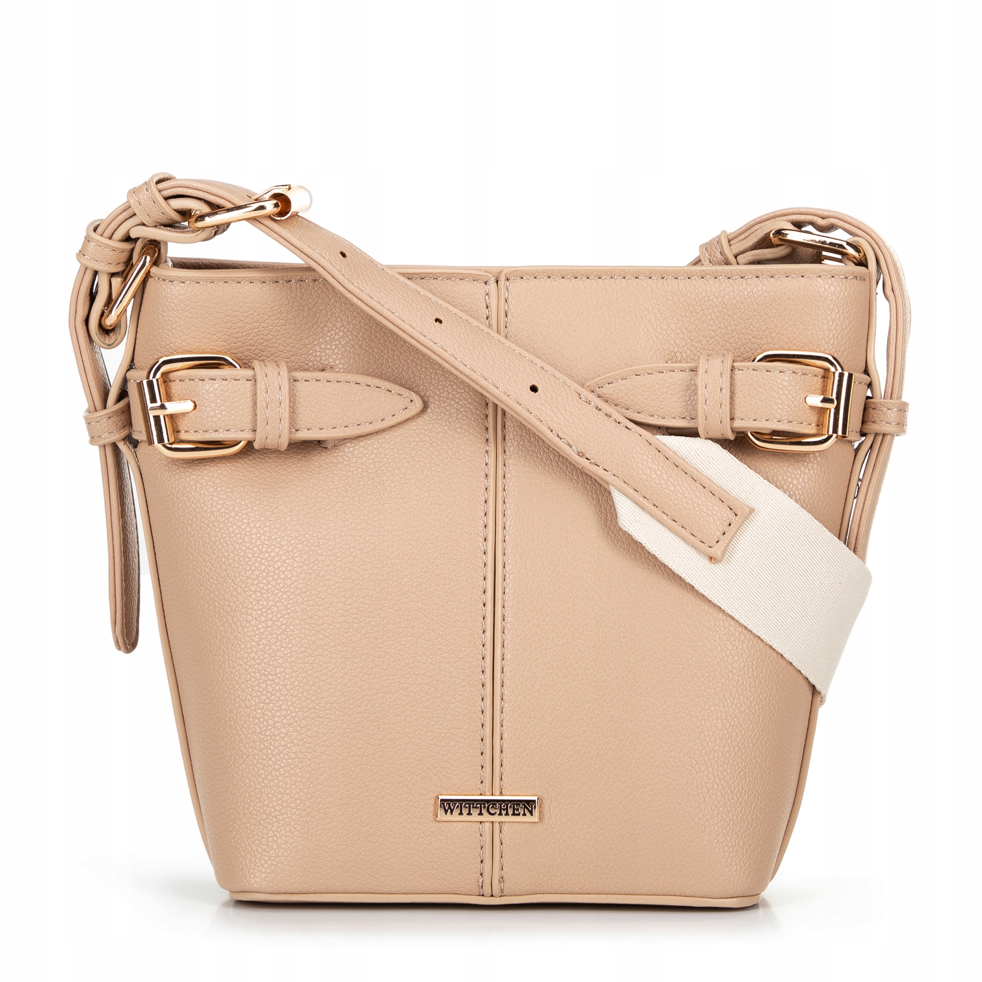 Taška s ozdobnými pásky Wittchen 100-4Y-210-0 béžová, ekokůže
