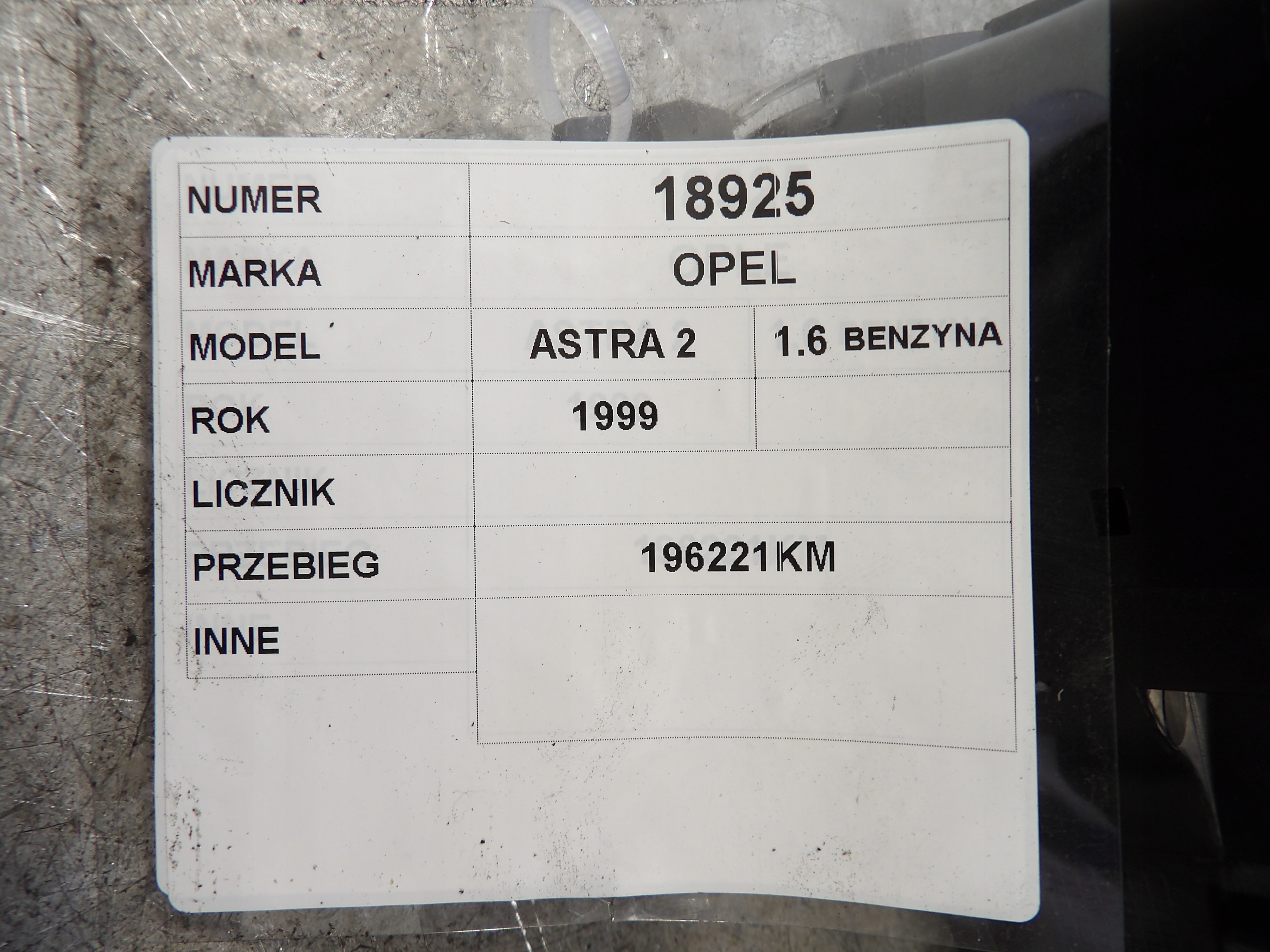 Opel Astra II G dials, liczniki 1,6B 351153020, AN09192941