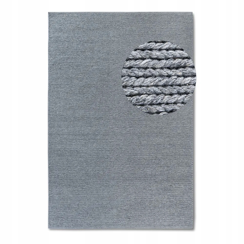 Vlnený slučkový koberec 160 x 230 cm, ručne tkaný, sivý, jednofarebný