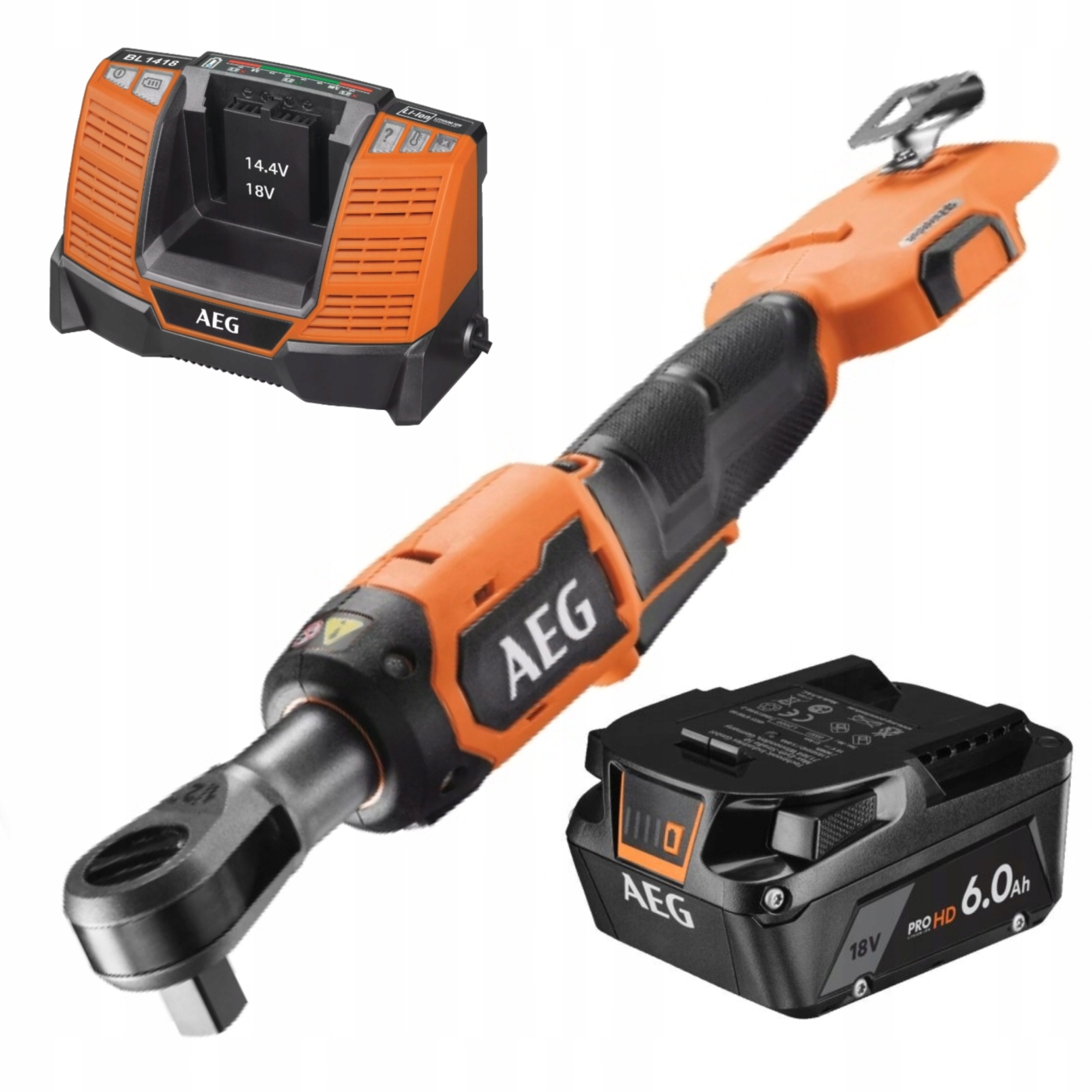 Aeg Bezkartáčová račňa 18V 1/2" 81 Nm nabíjačka akumulátor 6.0 Ah