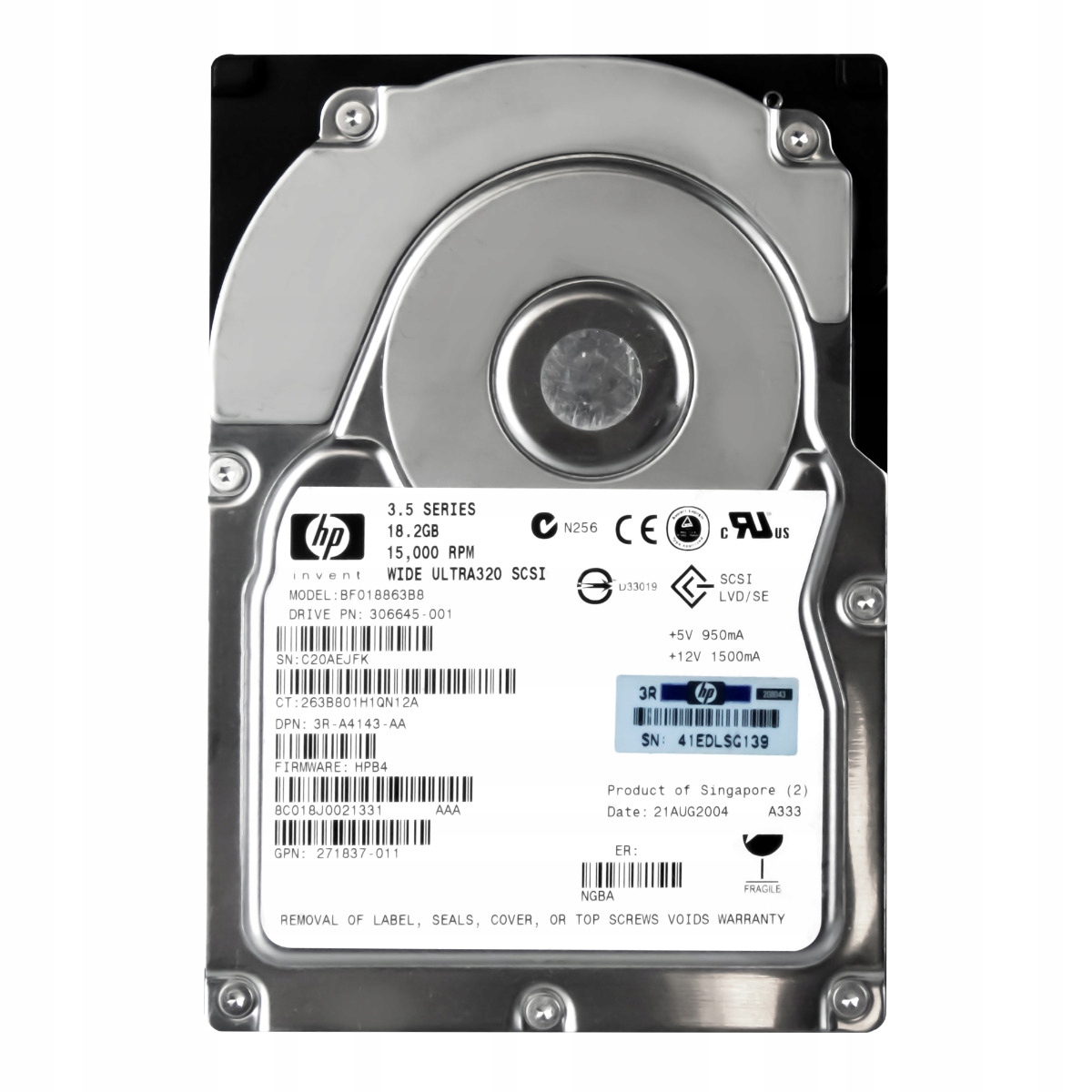 Hp 306645-001 18GB 15K 8MB Scsi U320 3.5'' BF018863B8